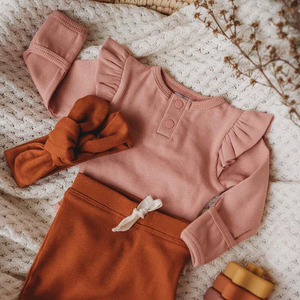 Rose Long Sleeve Organic Bodysuit - Image 8