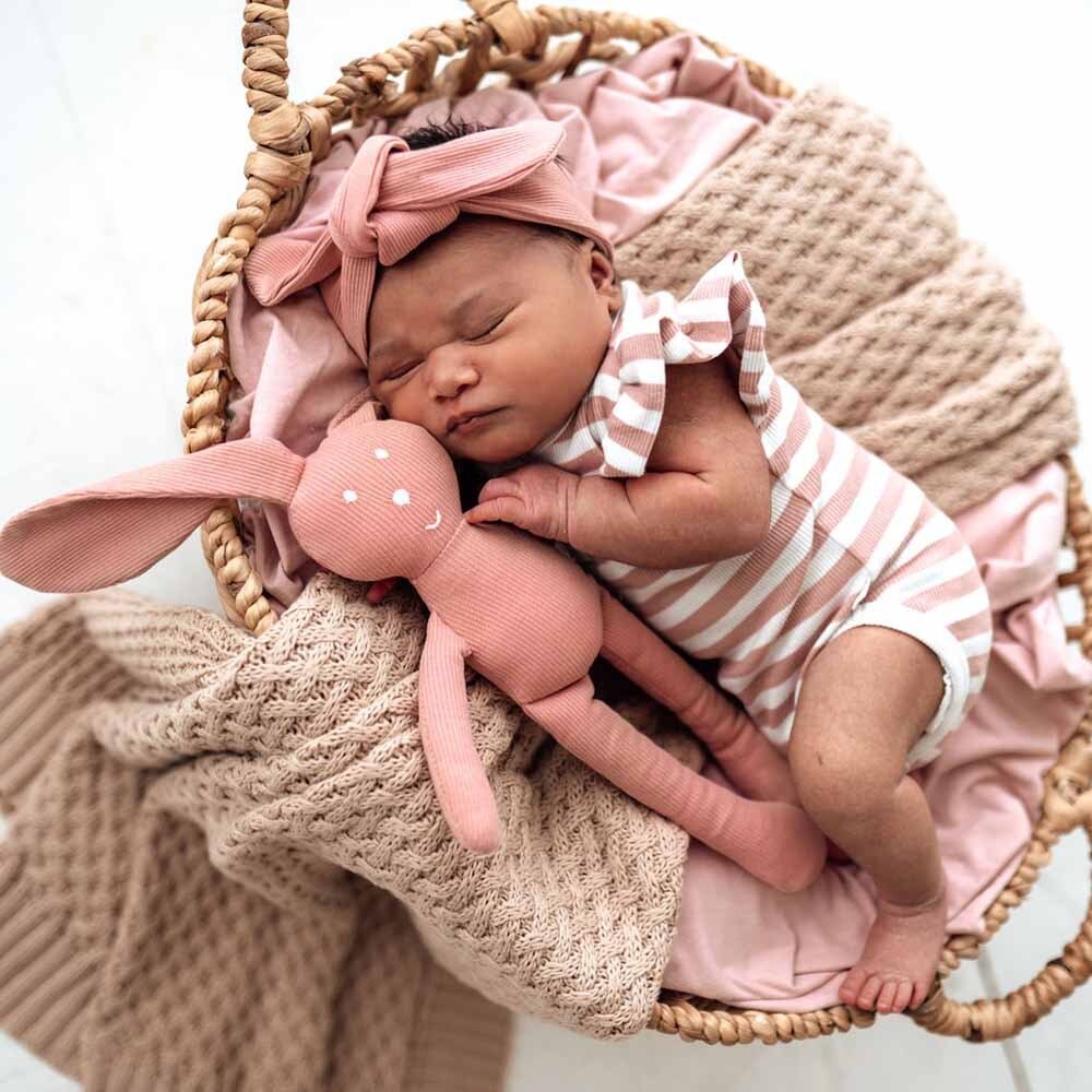 Rose Milk Stripe Short Sleeve Organic Bodysuit - Image 8