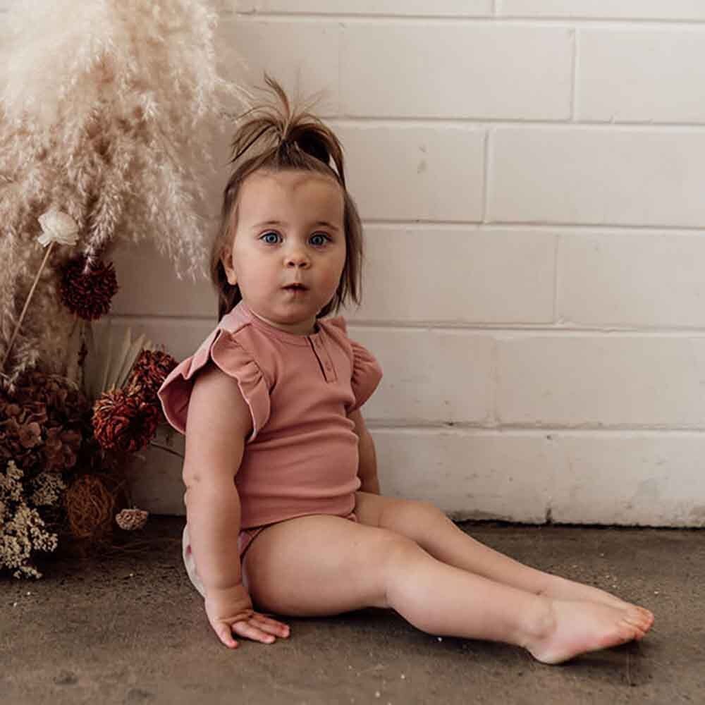 Rose Short Sleeve Organic Bodysuit - Image 3