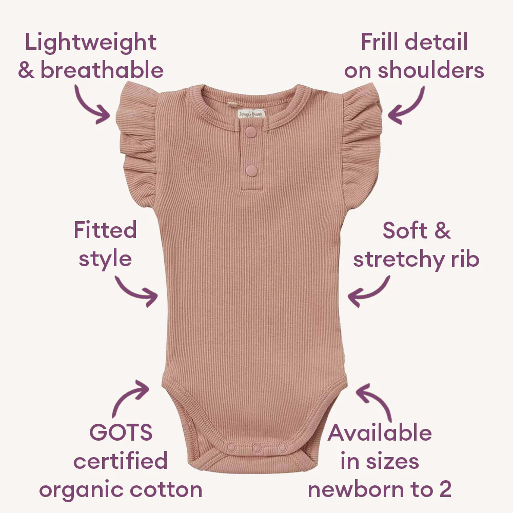 Rose Short Sleeve Organic Bodysuit - Image 4