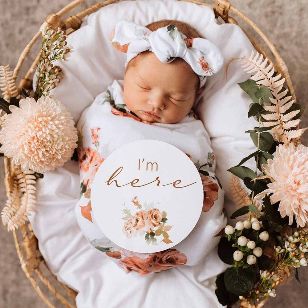 Rosebud Organic Jersey Wrap & Topknot Set - Image 7