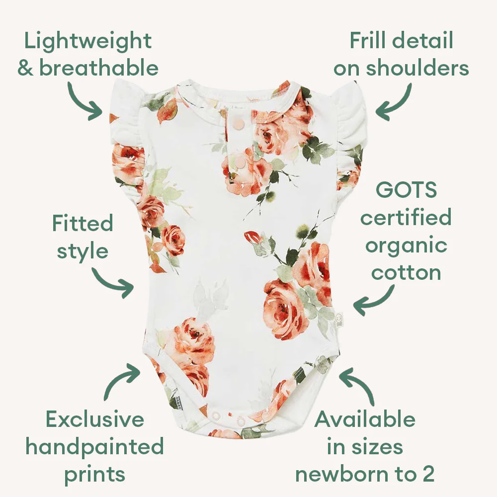 Rosebud Short Sleeve Organic Bodysuit - Image 5