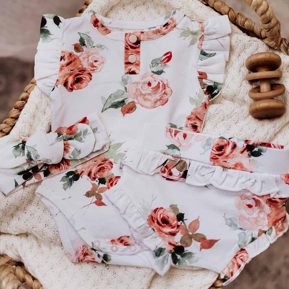 Rosebud Short Sleeve Organic Bodysuit - Image 8