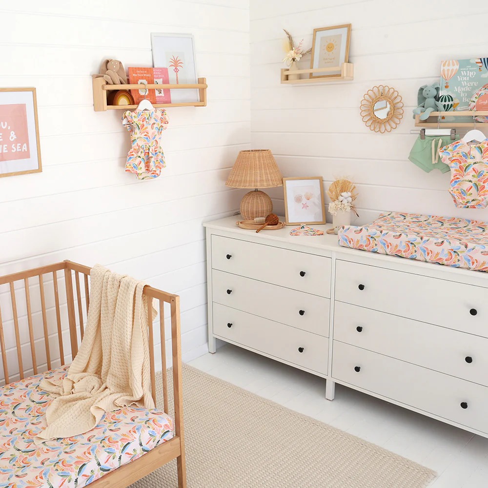 Summer Palm Organic Bassinet Sheet / Change Pad Cover - Image 4