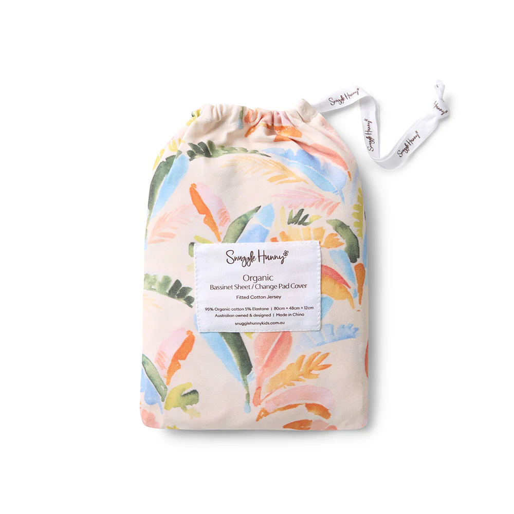 Summer Palm Organic Bassinet Sheet / Change Pad Cover - Image 5