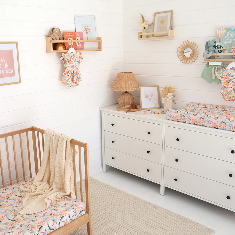 Summer Palm Organic Fitted Cot Sheet - Image 4