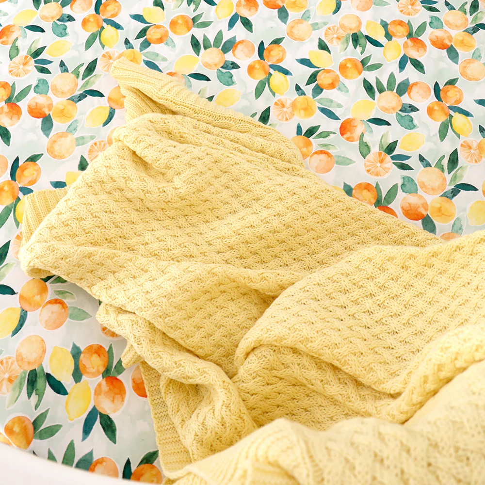Sunlight Diamond Knit Organic Baby Blanket - Image 3
