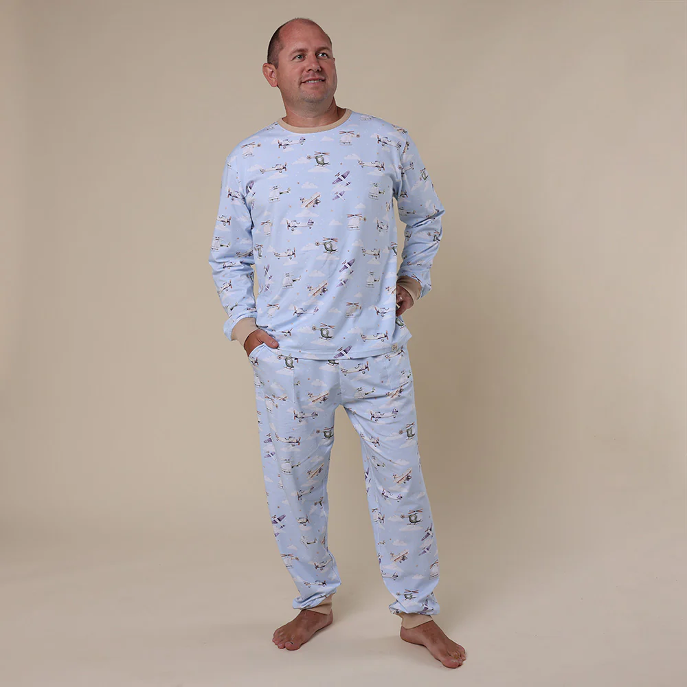Taking Flight Organic Mens Long Sleeve PJ Set - Image 3