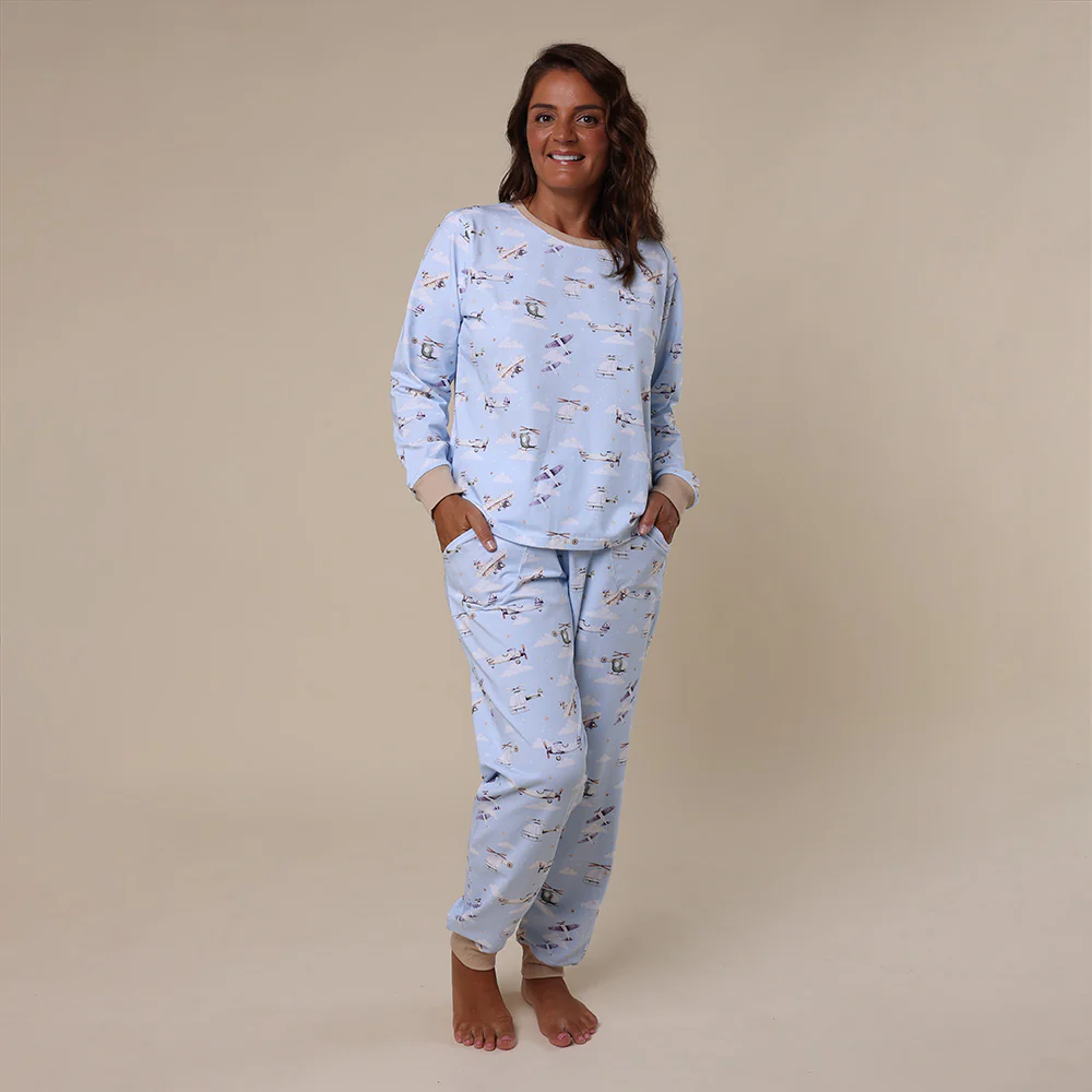 Taking Flight Organic Womens Long Sleeve PJ Set - Image 4