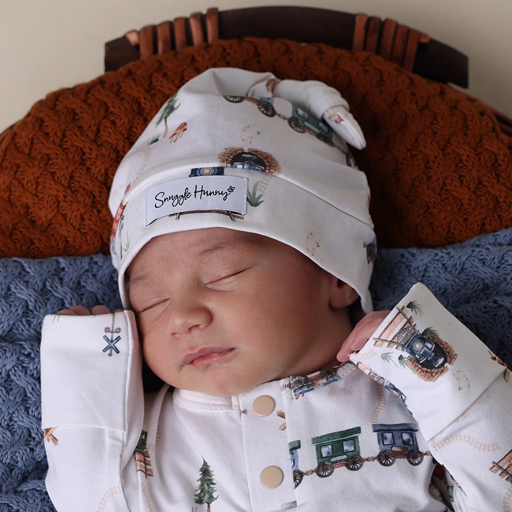 Trains Organic Knotted Beanie - Image 5